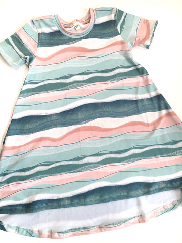 Basic Dress Aqua Stripe