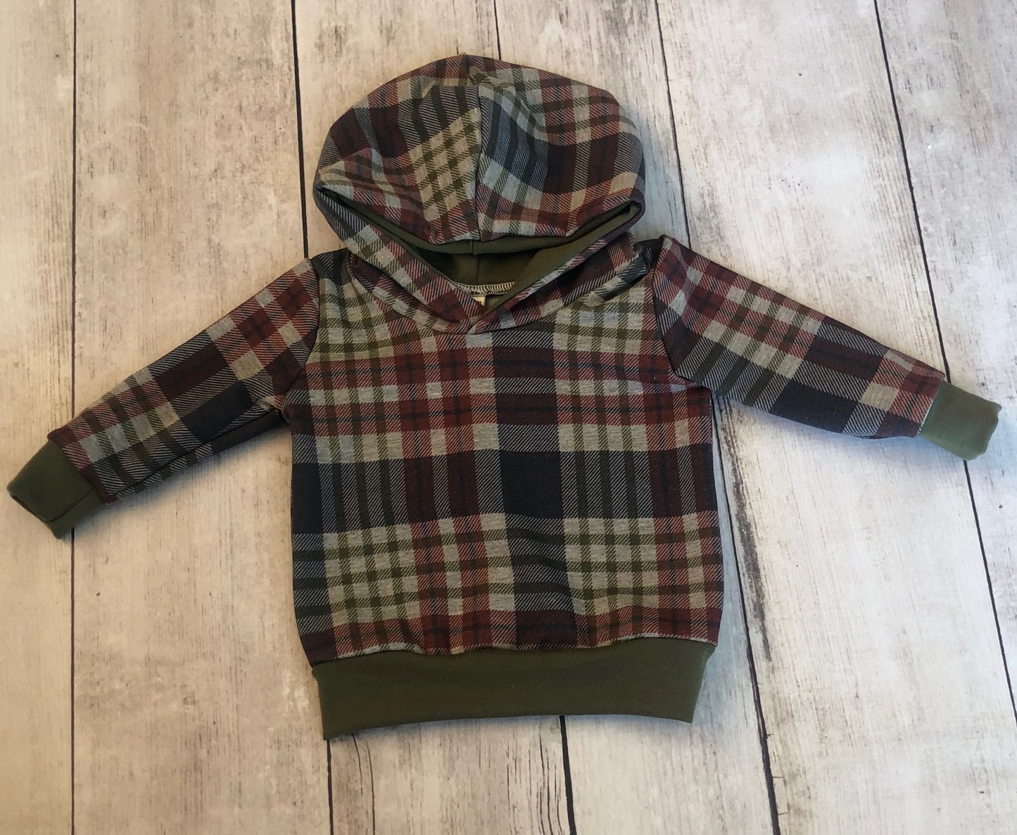 Green Plaid Hoodie