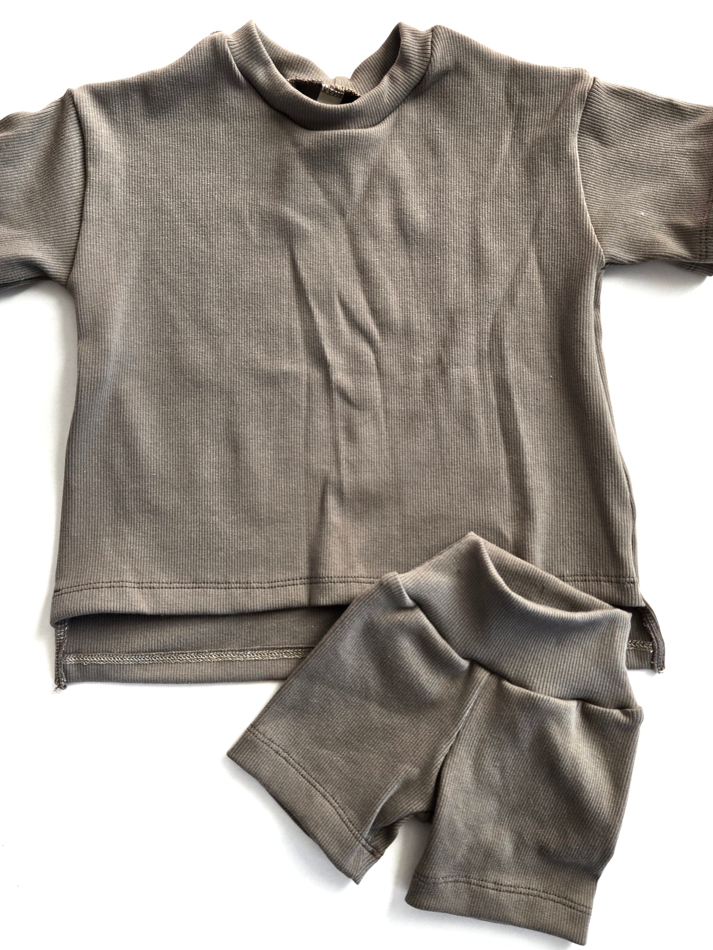 Oversized Tee & Biker Short Set Taupe