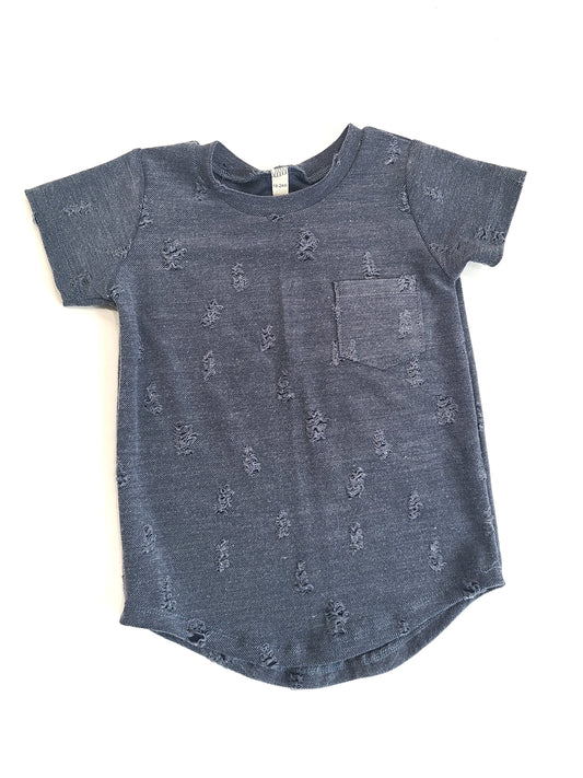 Pocket Tee Navy Distressed