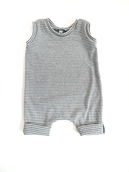 Tank Romper Gray Stripe