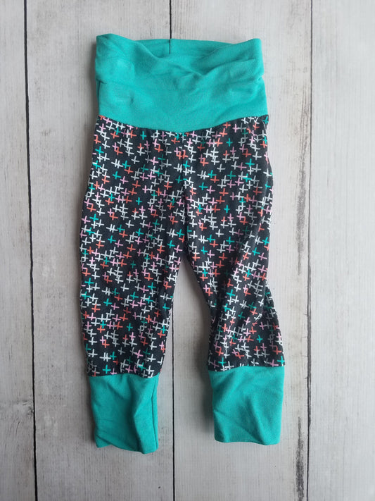 Teal/Black X's Grow With Me Pants