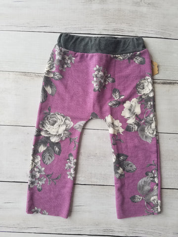 Purple and Charcoal Floral Lounge Pants