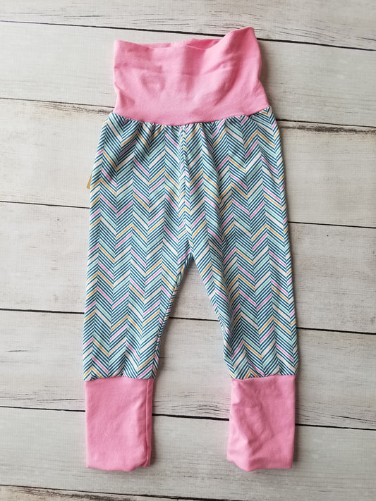 Pink Herringbone Grow With Me Pants