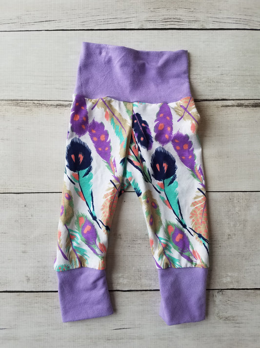 Purple Feather Grow With Me Pants