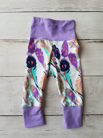 Purple Feather Grow With Me Pants