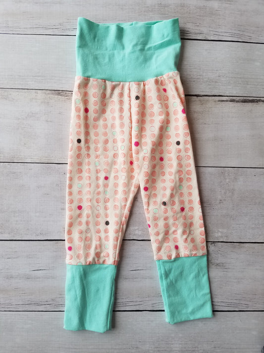 Pink/Seafoam Dot Grow With Me Pants