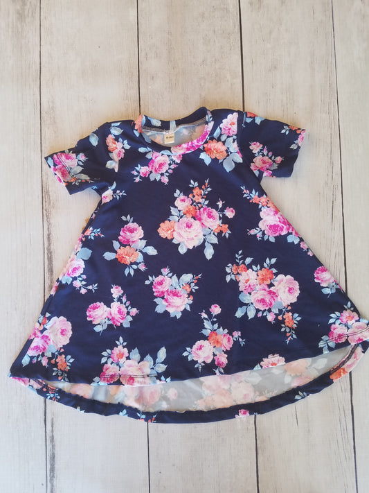 Blue, Purple, Pink Floral Hi-Lo Dress