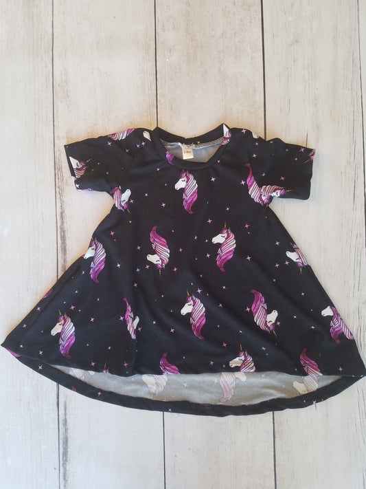 Black & Purple Unicorn Hi-Lo Dress