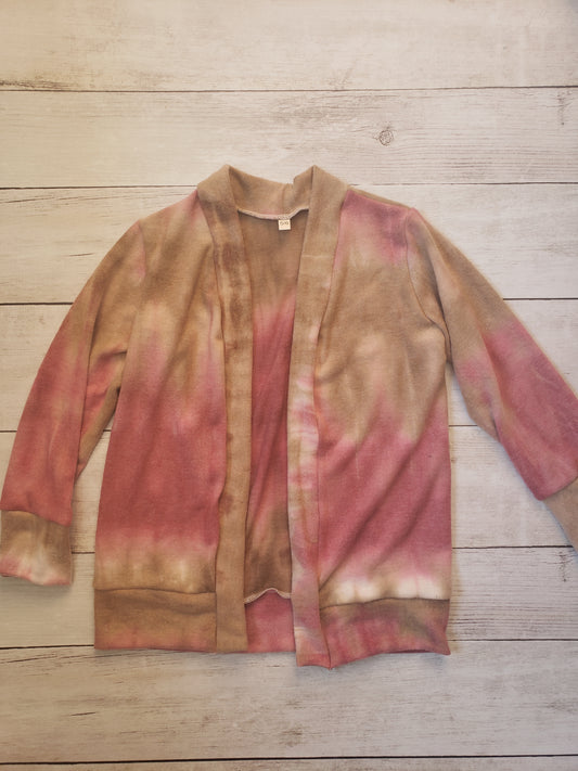 Pink and Brown Tie Dye Cardigan