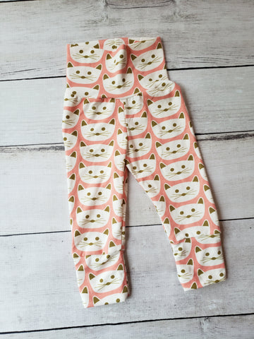 Pink & Gold Kitten Grow With Me Pants