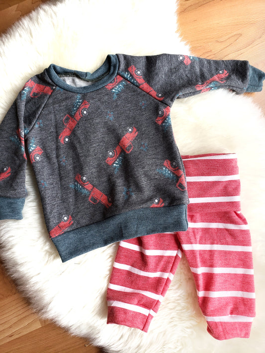 Vintage Christmas Truck Crew & Jogger Set