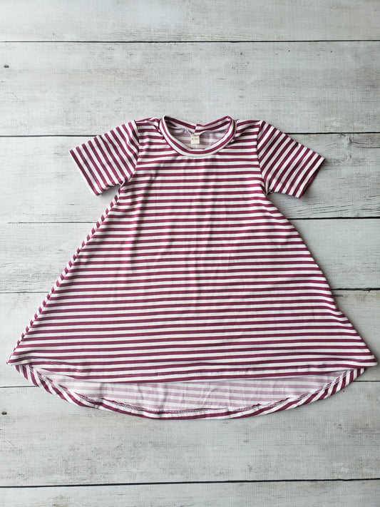 Magenta Stripes Hi-Lo Dress