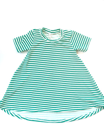 Basic Dress Teal Stripe