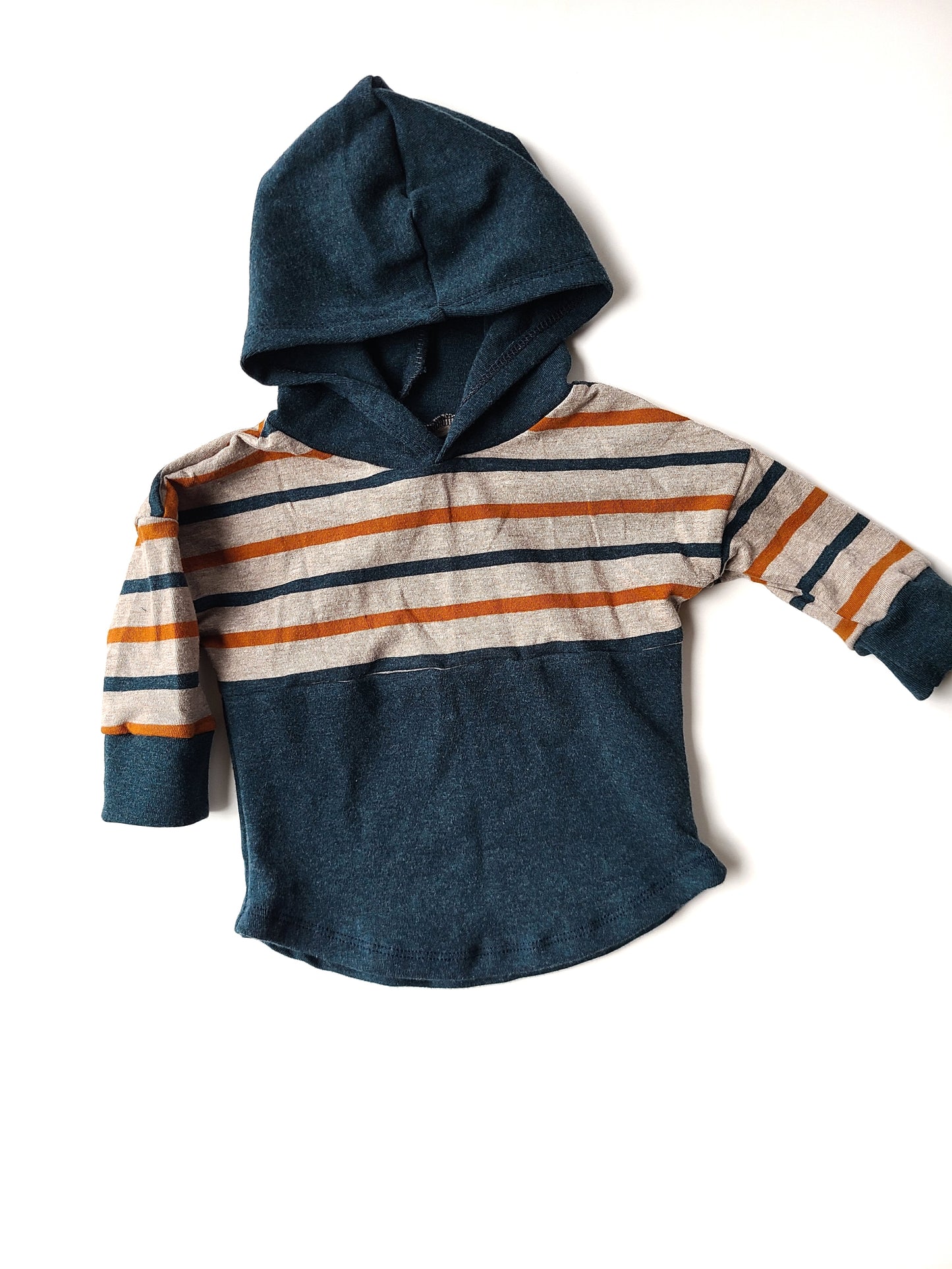 Hooded Tee Navy Stripe