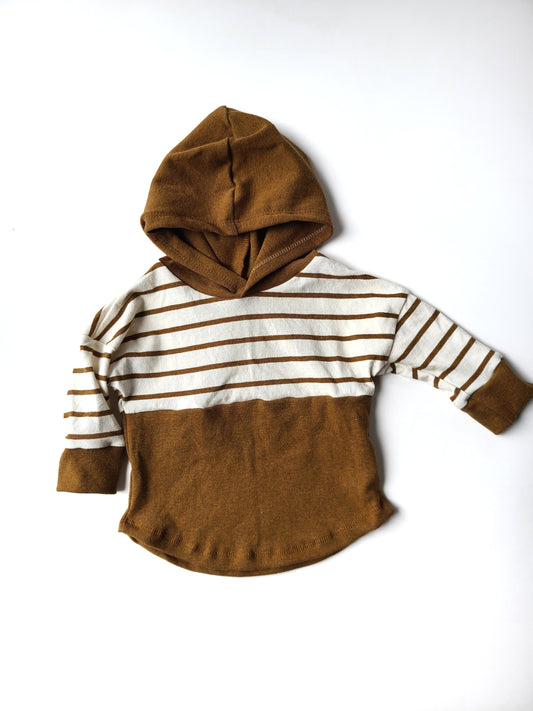 Hooded Tee Mustard Stripe