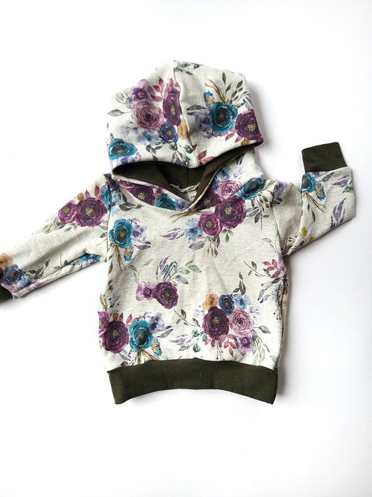 Purple Floral Hoodie