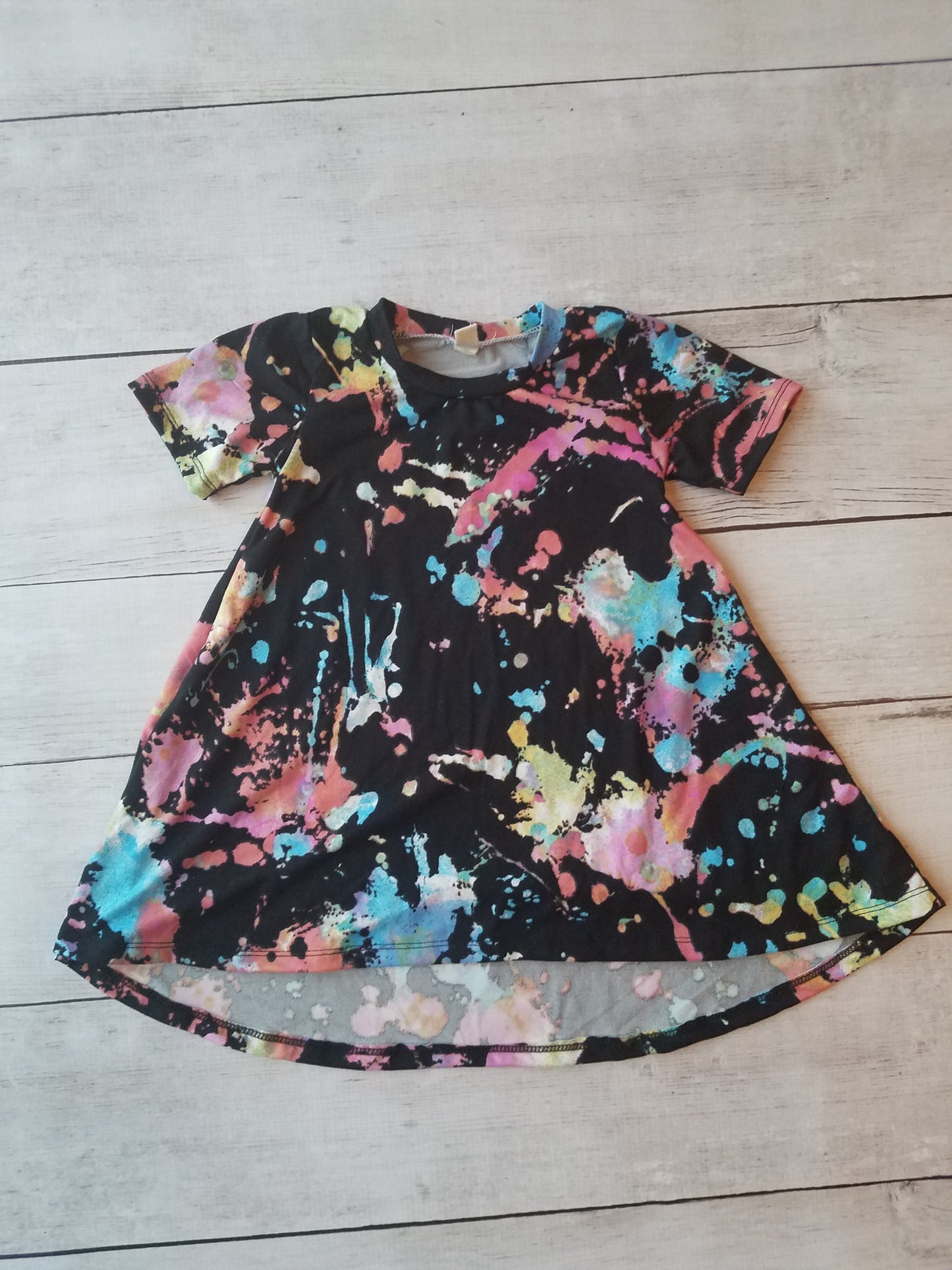 Black Paint Splatter Hi-Lo Dress