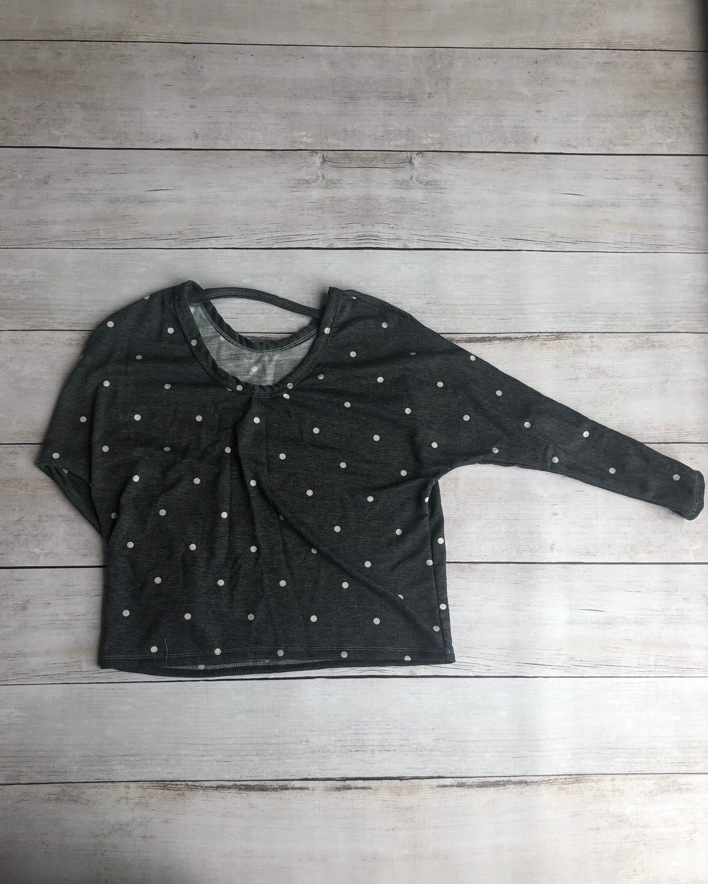 Gray Dot Dolman Sleeve Top